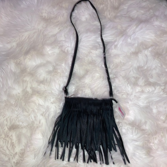 AMICI Black Fringe Shoulder Bag Purse for Girls - Picture 2 of 7